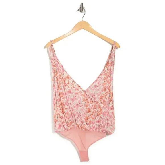 Free People Siren Song Bodysuit in Ivory Pink Floral Combo NWT - Picture 11 of 11